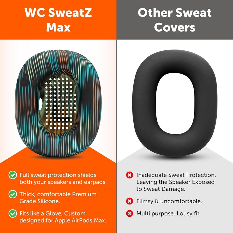 WC SweatZ Max - Patented Protective Earpad Covers for Airpods Max Made by Wicked Cushions | Sweatproof & Easily Washable | Full Earpad Sweat Protection | The Simulation - Image 3